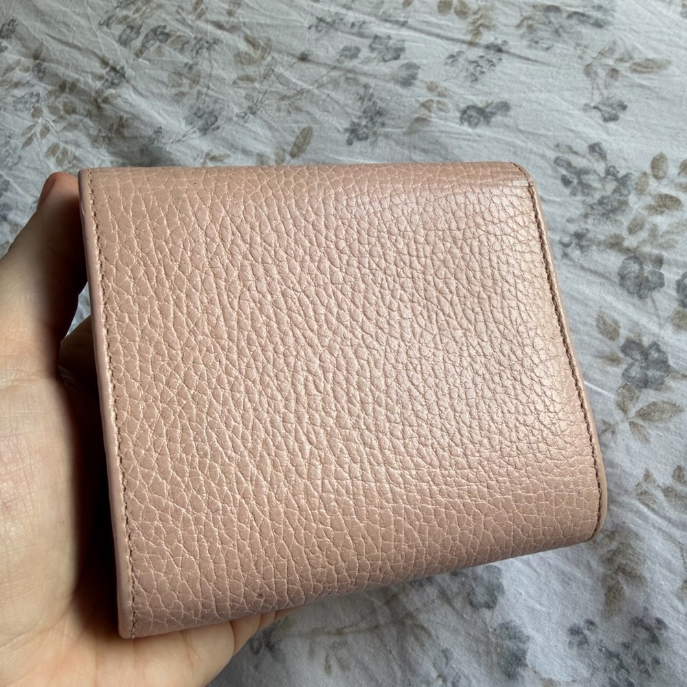 Authentic Gucci GG Marmont Blush Pink Leather Compact Wallet - Picture 15 of 17